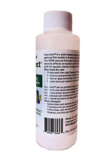 Aquarium Water Conditioner - Supratect 100% Plant Based Fish Health Conditioner (4 Oz Bottle)