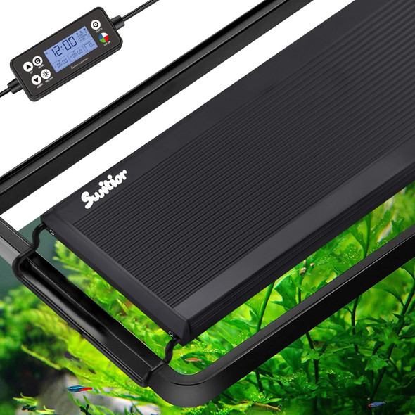 Switior 24/7 Led Aquarium Light Ip68 Waterproof Extendable Bracket Fish Tank Light With Timer 7 Colors 10 Level Adjustable Brightness Diy Mode Full Spectrum Aquarium Plant Light For 24-30 Inch Fish Tank
