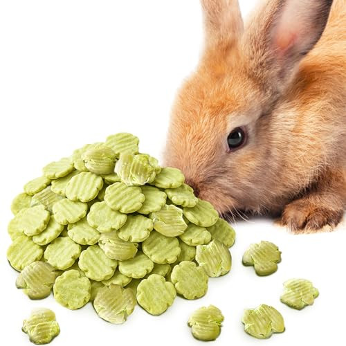 Synra Vila Green Pea Flakes Ideal For Rabbits Guinea Pigs And Small Pets Meal Topper & Training Treat Crunchy High-Protein Plant-Based Snacks Oral Care Support 9-Oz Resealable Pack