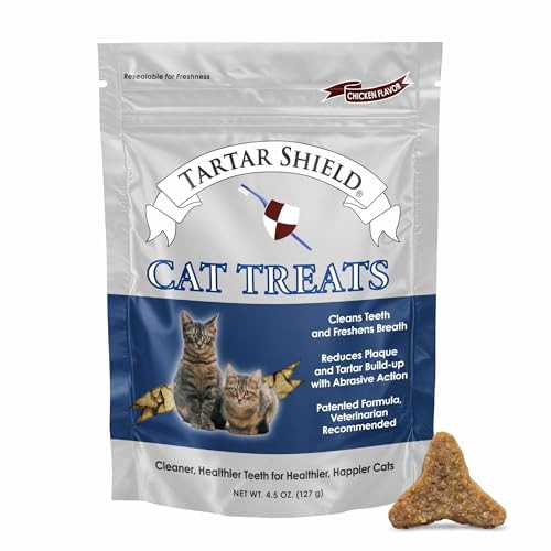 Tartar Shield Cat Treats Daily Dental Treats Cleans Teeth & Gums Fresh Breath Natural Oral Health Support Wholesome & All-Natural Bites Usa Made Tasty Chicken Flavor