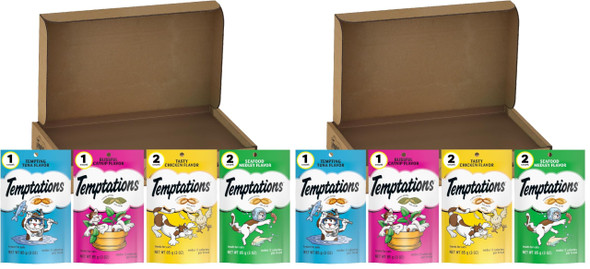 Temptations Cat Treats Classic Crunchy And Soft Feline Favorites Variety Pack 3 Oz. Pouches (Pack Of 6)