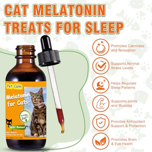 Tetra Cat Melatonin 60 Ml Effective Melatonin For Cats And Kittens To Sleep Grooming Separation Anxiety & Stress Relief