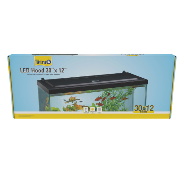 Tetra Led Hood 20 Inches By 10 Inches Low-Profile Aquarium Hood With Lighting