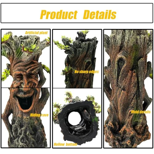 Tfwadmx Fish Tank Tree Trunk Decoration Aquarium Statue Hollow Stump Root Branch Hide Freshwater Saltwater Terrarium Accessories Ornament For BettaFighting Fish Crayfish SuckerfishGuppyShrimp