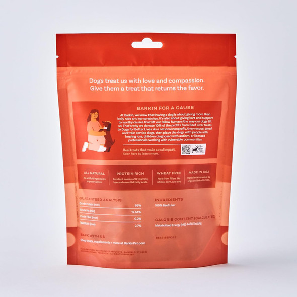 Barkin ze-Dried Raw Single Ingredient Dog Treats, 100% Beef Liver, All-Natural, Everyday Dog Treats, Made in The USA, 3oz. Barkin ze-Dried Raw Single Ingredient Dog Treats, 100% Beef Liver, All-Natural, Everyday Dog Treats, Made in The USA, 3oz.