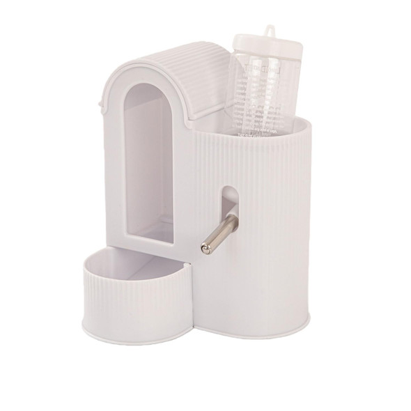 Transglow 2-In-1 Hamster Food Dispenser & Hamster Water Bottle Large Capacity Automatic Feeder For Guinea Pigs Rabbits Hamsters & Other Small Pets (Pink)