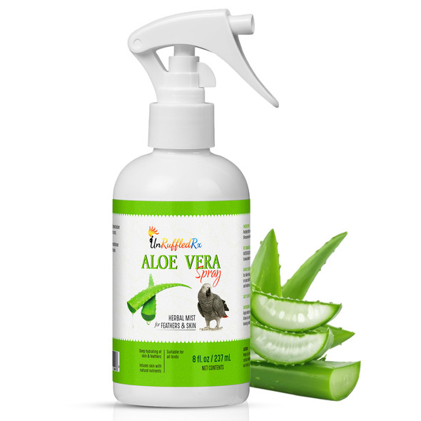 Aloe Vera Bird Spray For All Birds Soothes Itchy Skin & Feather Plucking 8Oz Odor- Mist Safe If Ingested Daily Use Bird Mist Softens Feathers Natural Formula Made In Usa By Unruffledrx