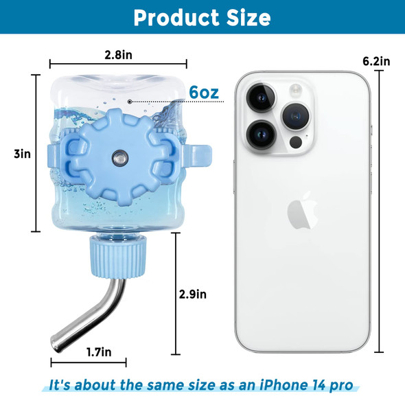 Vannon Small Animal Water Bottles 6Oz (177.42Ml) Clear Water Dispenser For Rabbit Guinea Pig Chinchilla Ferret Hedgehog - Bpa