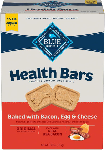 Blue Buffalo Health Bars Natural Crunchy Dog Treats Biscuits, Bacon, Egg & Cheese 56-oz Box Blue Buffalo Health Bars Natural Crunchy Dog Treats Biscuits, Bacon, Egg & Cheese 56-oz Box