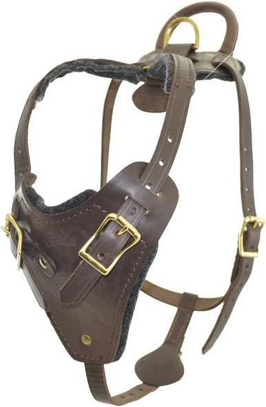 Viper Typhoon Multi-Function Leather Dog Pet Harness Black Or Brown For Large Dogs Tracking Protection Police 26"-32" Brown