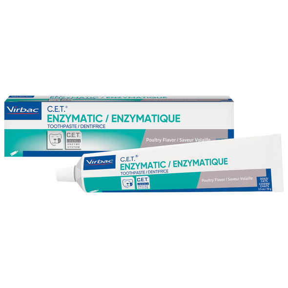 Virbac C.E.T. Enzymatic Toothpaste Tartar & Plaque Control For Fresh Breath Pet Dental Care Toothpaste Vanilla Mint Flavor 2.5 Oz