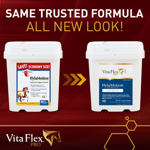Vita Flex Pro Hylamotion Hyaluronic Acid Horse Joint Supplement Ideal For Aging Training Or Competition Horses 2.5 Pounds