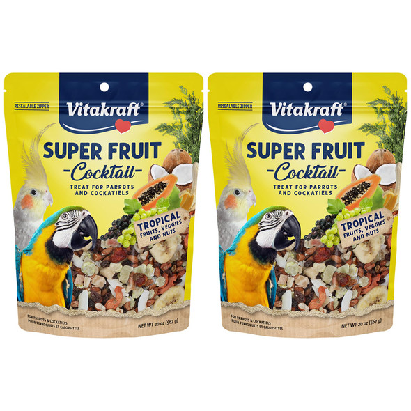 Vitakraft Fresh Super Fruit Cocktail - Tropical Parrot Fruit Blend - Parrot And Cockatiel Treat 1.25 Pound (Pack Of 1)