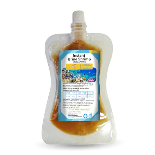 Vorenzyme Instant Baby Brine Shrimp Fish Food - No Hatch High Protein Fry Food With Astaxanthin For Betta Guppy Discus Tropical Fish Corals Jellyfish & Seahorses In Saltwater & Freshwater Aquarium (50Ml)