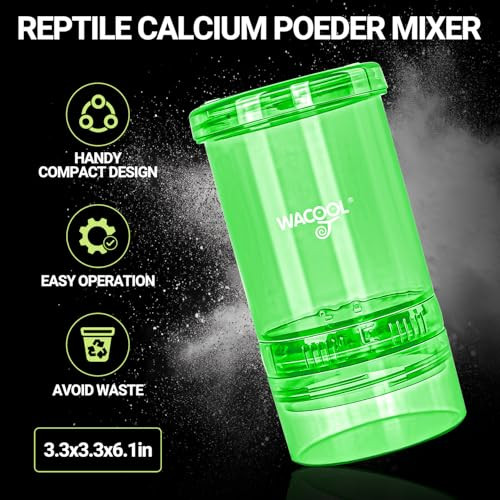 Wacool Terra Cricket Calcium Powder Mixer For Reptiles Cricket Feeder With Calcium For Reptiles Reptile Calcium Duster Cricket Food For Reptile Bearded Dragon Gecko Terrarium Tank Accessories