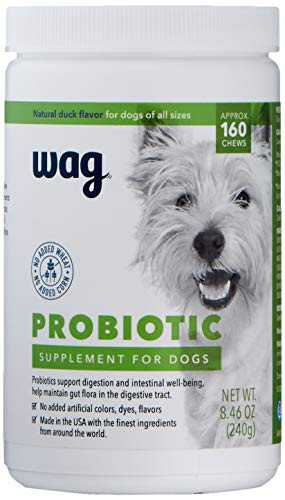 Wag - Brand Probiotic Supplement Chews For Dogs Supports Digestive Health And Gut Flora Natural Duck Flavor 160 Count Pack Of 1