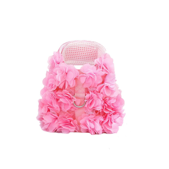 Worderful Cute Small Dog Harness - Escape-Proof Flower Dog Harness With Leash Set Soft Mesh Small Puppy Vest Harness For Cats DogsPink & Multicolor