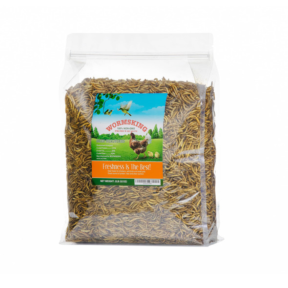 Wormsking 2Lb Dried Mealworms For Poultry Wild BirdsTasty Bird Food