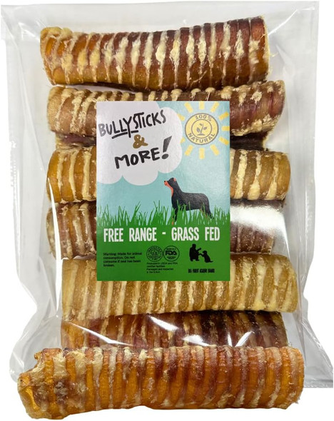 BULLYSTICKS & MORE 6 Inch Beef Trachea (6 Inch - 6 Pack) Beef Trachea for Dogs 100% Grass Fed Beef Dog Parents Choice Beef Trachea Dog Chews Long Lasting Beef Trachea Dog Treats