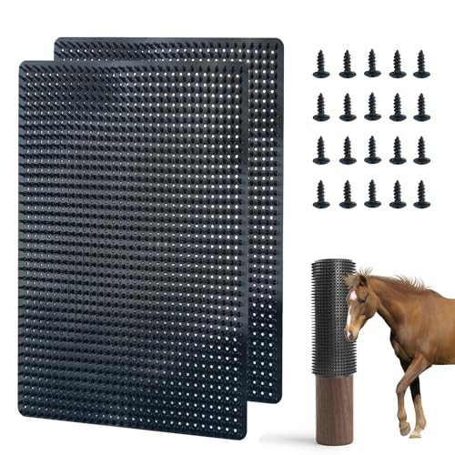 Yumsur 2 Pcs Horse Cattle Scratchers Horse Scratching Post Super Soft Massage Brush Kit For Equine Bovine Scratching Itch Relief Pad For Small Farm Animal Goat Sheep Cow Dog