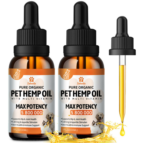 Ziehooge Mp Oil For Dogs Cats (2-Pack) Organic Dog Anxi Ty Relief & Str Ss & P In R Lief For Dogs Supports Hip Joint Health R Laxation & Sl Ep Pet Calming Drops