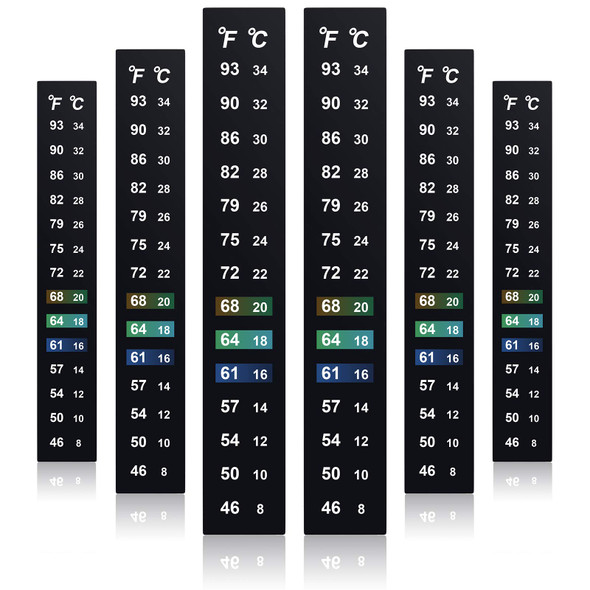 Zonon 24 Pieces Stick On Thermometer Strip For Brewing Fermenting Temperature Sticker Decal Crystal Adhesive 46-93 F (8-34 C) Digital Display Sticker For Wine Beer Aquariums