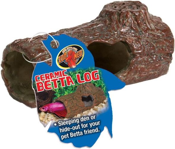Zoo Med Laboratories Azmfa50 Sinking Ceramic Betta Log 4.25 Inche