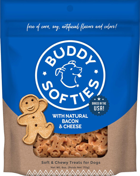 Buddy Biscuit Softies 6 oz Pouch, Soft & Chewy, Natural Bacon and Cheese Flavor Dog Treats, Oven Baked in the USA Buddy Biscuit Softies 6 oz Pouch, Soft & Chewy, Natural Bacon and Cheese Flavor Dog Treats, Oven Baked in the USA