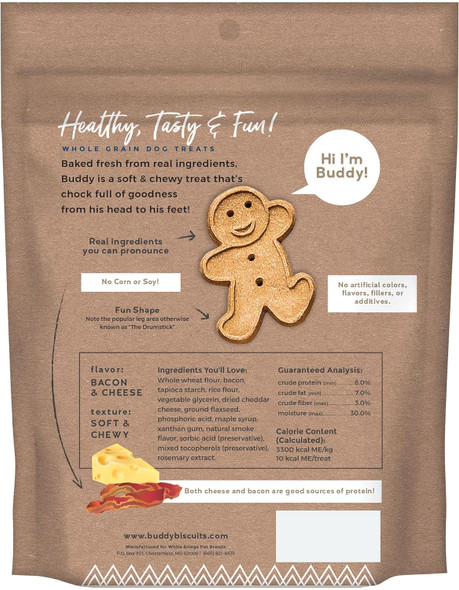Buddy Biscuit Softies 6 oz Pouch, Soft & Chewy, Natural Bacon and Cheese Flavor Dog Treats, Oven Baked in the USA Buddy Biscuit Softies 6 oz Pouch, Soft & Chewy, Natural Bacon and Cheese Flavor Dog Treats, Oven Baked in the USA
