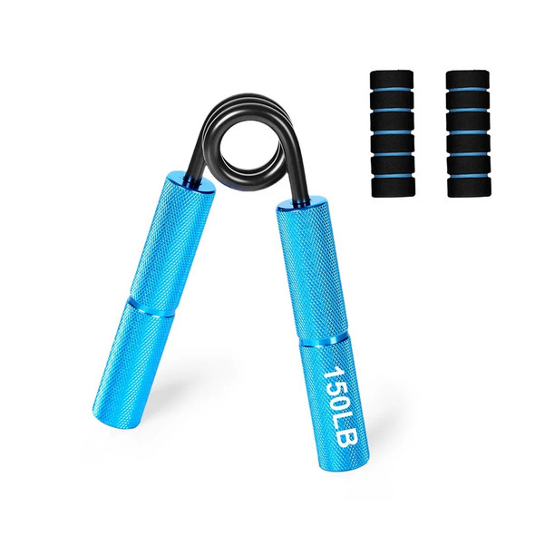 ZEAGUS Metal Hand Gripper 50LB-350LB Strengthener Finger Exerciser Grip Strength Muscle Arms Trainer Recovery Wrist Gym Equipment - blue 150LB