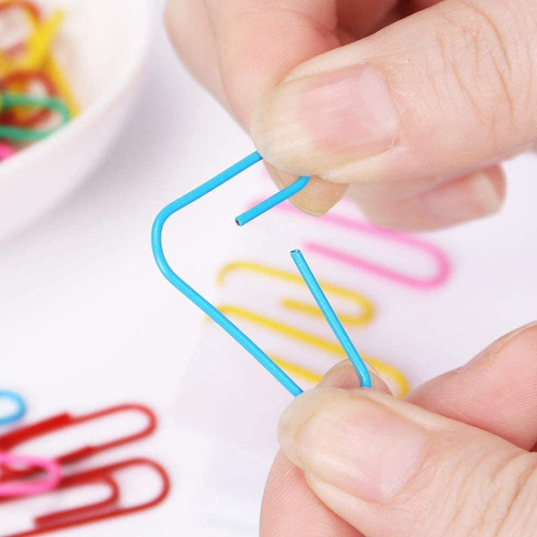 Vinaco Paper Clips Colorful 400PCS Medium and Jumbo（1.3 inch & 2 inch） Paper Clips Durable and Rustproof Coated Large Paperclips Great for Office School Document Organizing (Multicolored)