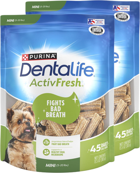 Dentalife DentaLife ActivFresh Daily Oral Care Mini Dog Chews - (2) 45 ct. Pouches