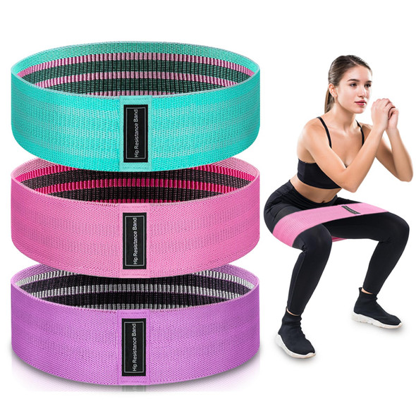 Exercise Bands 3 Levels Fabric Resistance Bands for Working Out Workout Bands Resistance for Women & Men Multi-Colored Fabric Booty Bands (Pink)