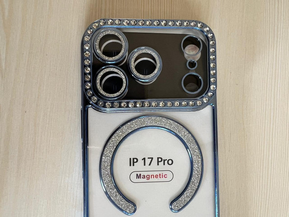 Glittery Phone Case for iPhone 17 Pro Sky Blue Premium Design
