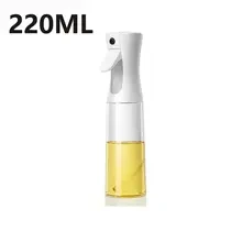 Kitchen Oil Bottle Cooking Oil Spray Olive Bottle Fitness Barbecue Spray Oil Dispenser White-220ML