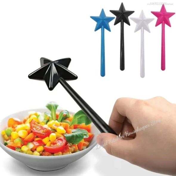 MOONBIFFY Portable Salt Pepper Shakers Refillable Magical Star Wand Spice Dispenser Seasoning Shaker Set Kitchen & Dining BBQ Supplies바비큐