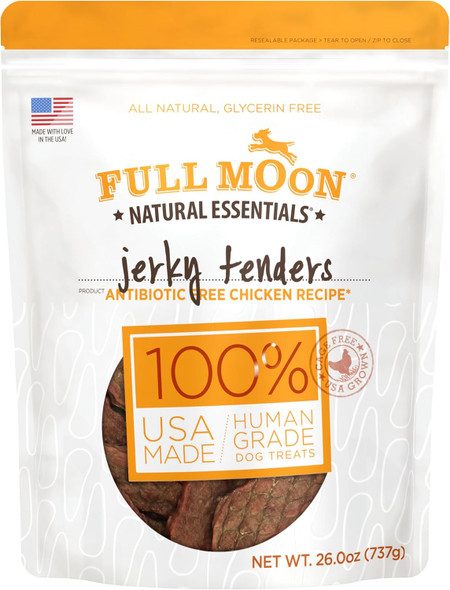 Full Moon Chicken Jerky Tenders Healthy All Natural Dog Treats Human Grade Made in USA 26 oz Full Moon Chicken Jerky Tenders Healthy All Natural Dog Treats Human Grade Made in USA 26 oz