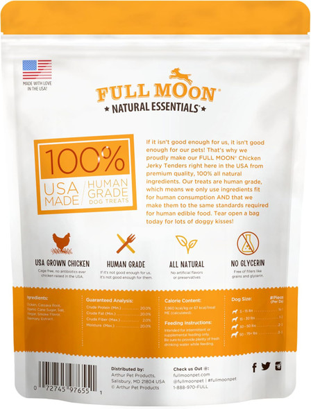 Full Moon Chicken Jerky Tenders Healthy All Natural Dog Treats Human Grade Made in USA 26 oz Full Moon Chicken Jerky Tenders Healthy All Natural Dog Treats Human Grade Made in USA 26 oz