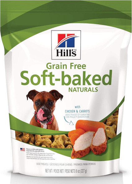 Hill's Grain Soft Baked Naturals, All Life Stages, Great Taste, Dog Treats, Chicken & Carrots, 8 oz Bag