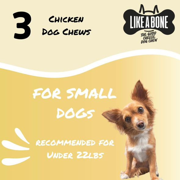 Dog Treats - Long Lasting, High Protein, Lactose - 100% Natural Cheese Chews - Salmon, Chicken and Peanut Butter Flavors - 3 Count