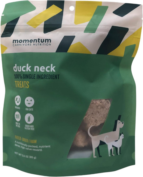 Momentum Carnivore Nutrition ze Dried Raw Duck Necks Treats 3 Oz Bag Momentum Carnivore Nutrition ze Dried Raw Duck Necks Treats 3 Oz Bag