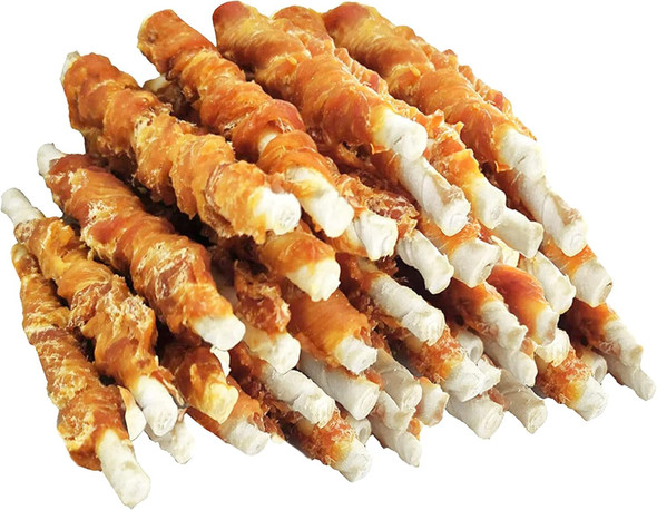 MON2SUN Dog Treats, Rawhide Twist Chicken Hide Sticks, Suitable for Puppy and Small Dogs, 5 Inch (Chicken, Pack of 40) MON2SUN Dog Treats, Rawhide Twist Chicken Hide Sticks, Suitable for Puppy and Small Dogs, 5 Inch (Chicken, Pack of 40)