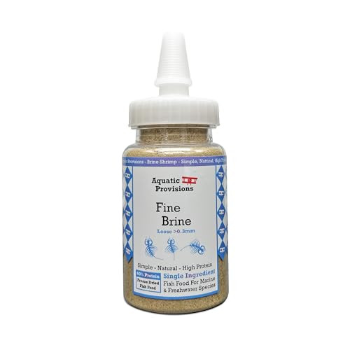 Aquatic Provisions Fine Brine Shrimp Freeze Dried Fish Food SemiFine Loose Particles For 0.5 Oz
