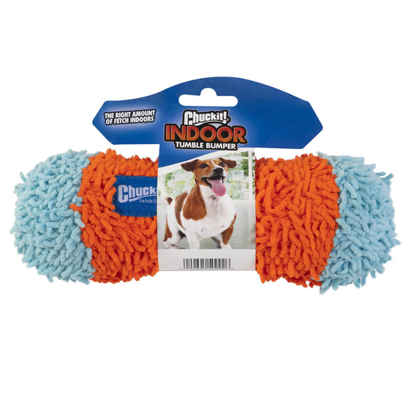 Chuckit Indoor Fetch Tumble Bumper Dog Toy Orange And Blue 8.5 Inch