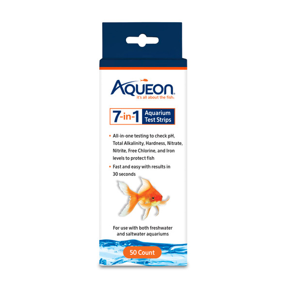 Aqueon 7In1 Aquarium Test Strips Fast Results For Ph Total Alkalinity Hardness 50 Count