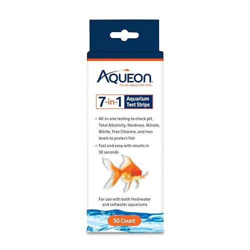 Aqueon 7In1 Aquarium Test Strips Fast Results For Ph Total Alkalinity Hardness 50 Count