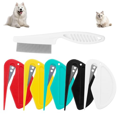 Aecsze 6 Pcs Pet Multifunctional Knotting Comb For Dogs Cats Puppies And