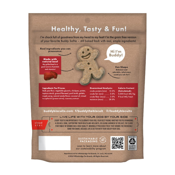 Buddy Biscuits Softies Soft & Chewy Grain Dog Treats Beef . Pouch 5 Oz