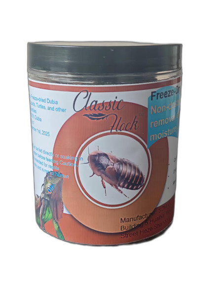Classic Flock FreezeDried Dubia High Protein Reptile & Amphibian Food 2Oz
