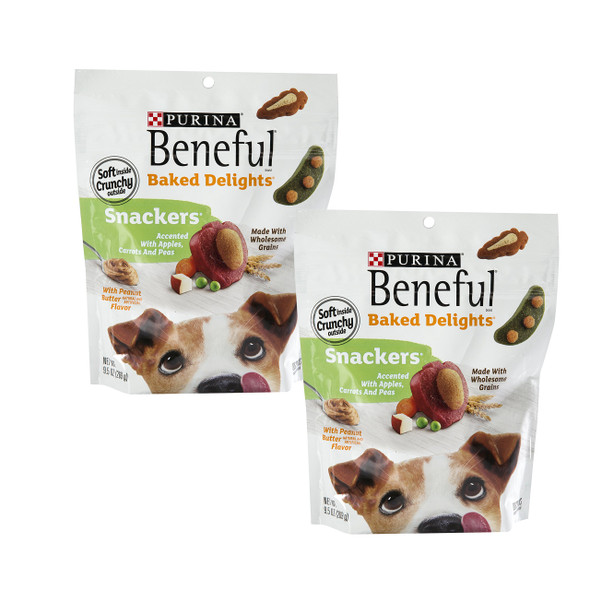 Beneful Purina Beneful Baked Delights Dog Snacks Snackers Peanut Butter & Cheese 9.5 Oz 269 G